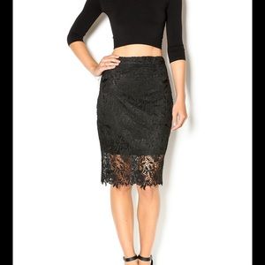 Black LACE PENCIL SKIRT